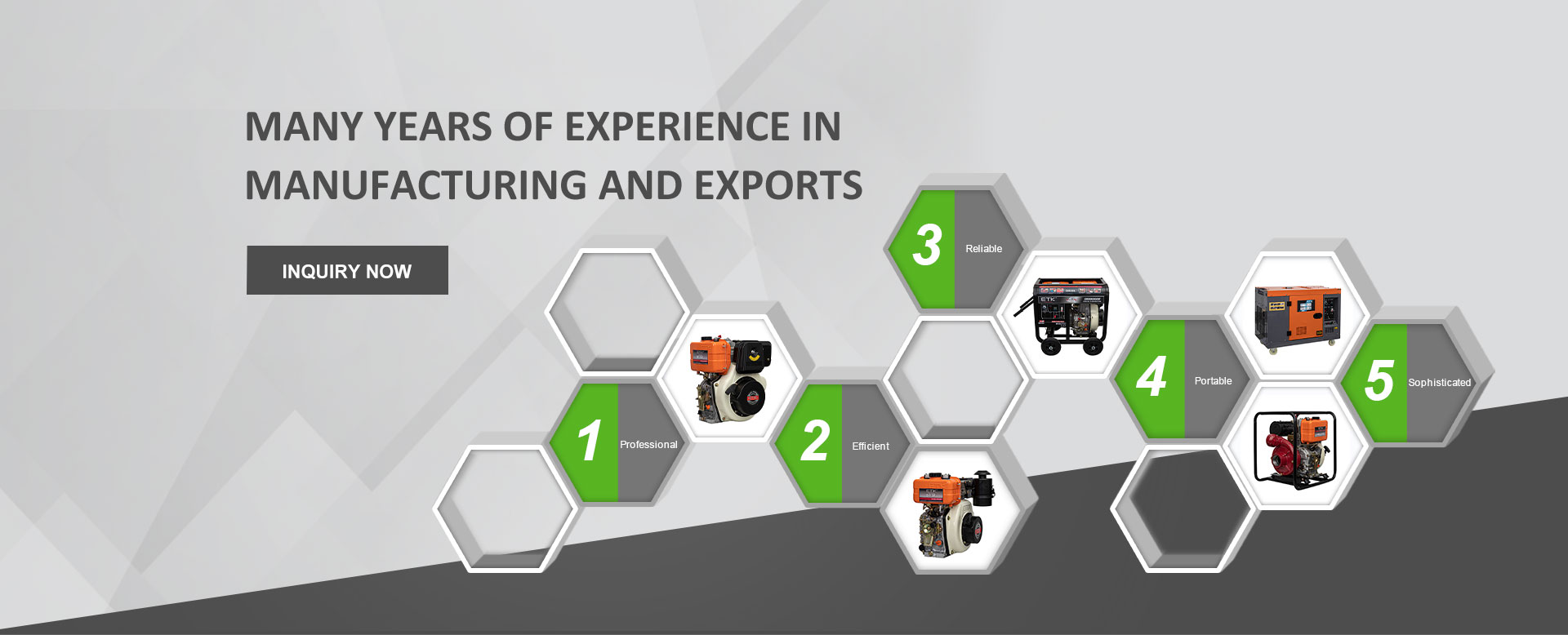 MANY YEARS OF EXPERIENCE IN MANUFACTURING AND EXPORTS